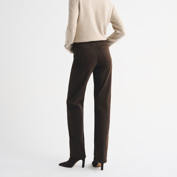 Abercrombie Curve Love High Rise 90s Relaxed Jeans Brown Size 27 - Picture 2 of 8